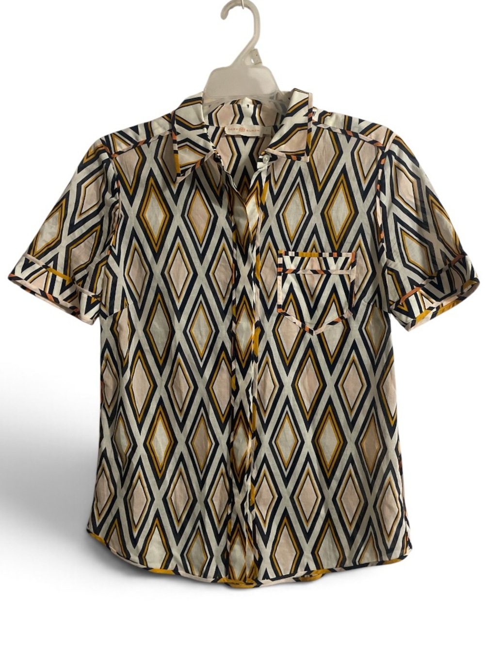 TORY BURCH Alana Solitaire short sleeve button down